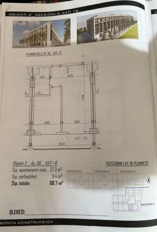 Prodej bytu 1+kk, Rruga Viena, Golem, Albánie, 37 m2