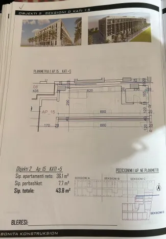 Prodej bytu 1+kk, Rruga Viena, Golem, Albánie, 37 m2