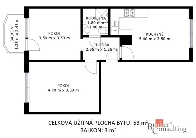 Prodej bytu 2+1, Židlochovice, Masarykova, 54 m2