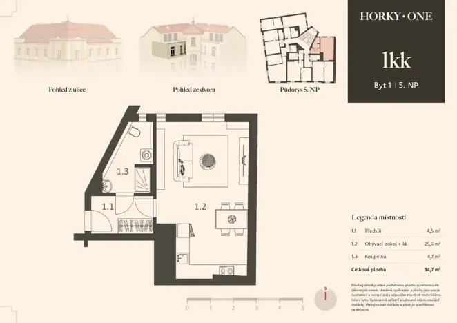 Prodej bytu 1+kk, Praha - Nusle, V Horkách, 35 m2