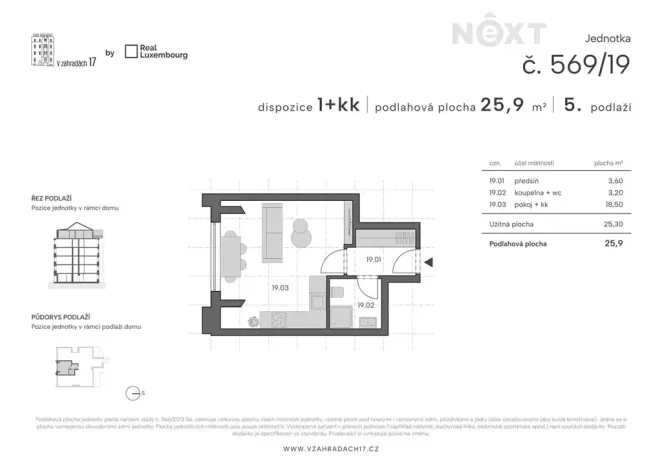 Prodej bytu 1+kk, Praha - Libeň, V zahradách, 26 m2