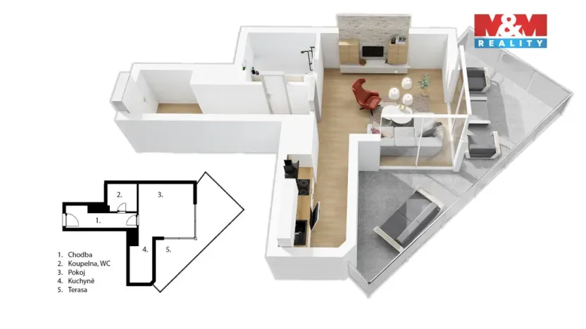 Prodej bytu 1+kk, Praha - Žižkov, Malešická, 38 m2