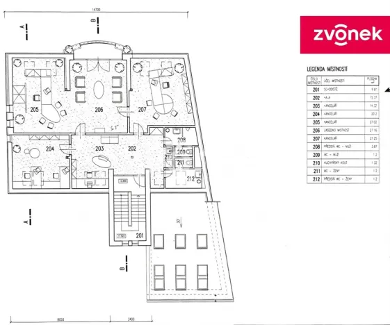 Pronájem kanceláře, Zlín, Vršava I, 460 m2