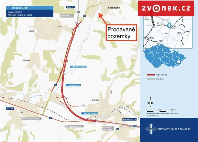 Prodej komerčního pozemku, Slušovice, K Teplinám, 9230 m2