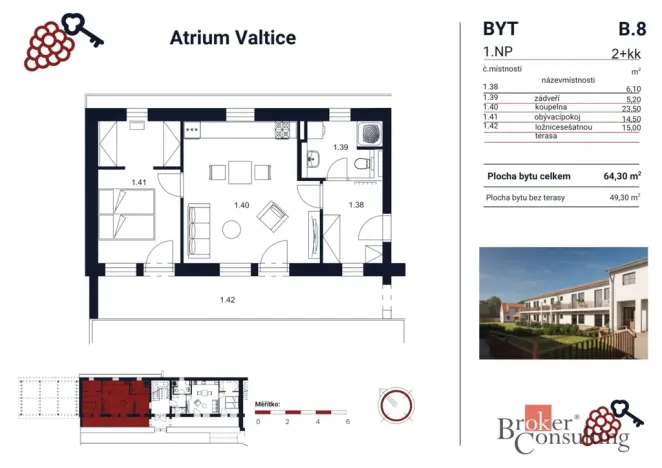 Prodej bytu 2+kk, Valtice, P. Bezruče, 64 m2