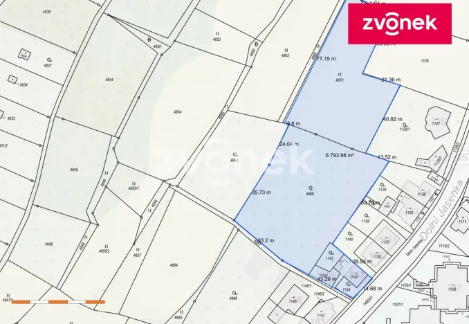 Prodej pozemku pro bydlení, Vsetín, 6879 m2