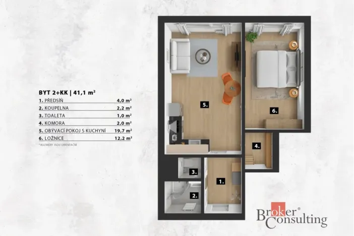 Pronájem bytu 2+kk, Praha - Hodkovičky, Pod lysinami, 41 m2