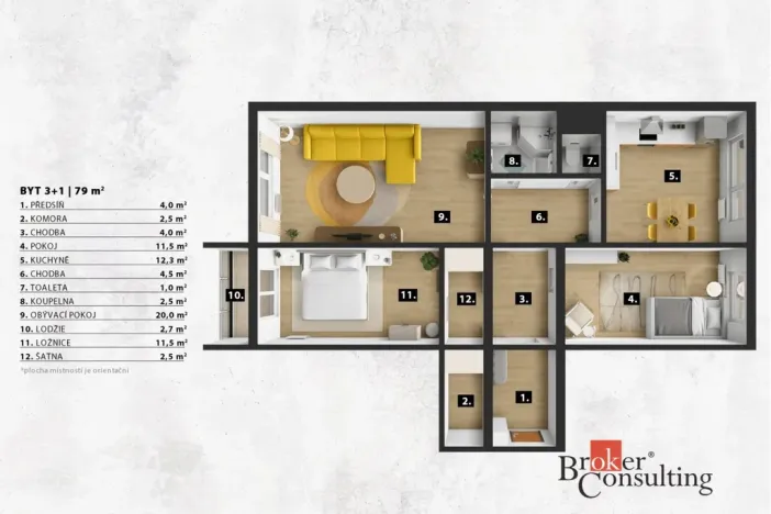 Pronájem bytu 3+1, Praha - Modřany, Urbánkova, 79 m2