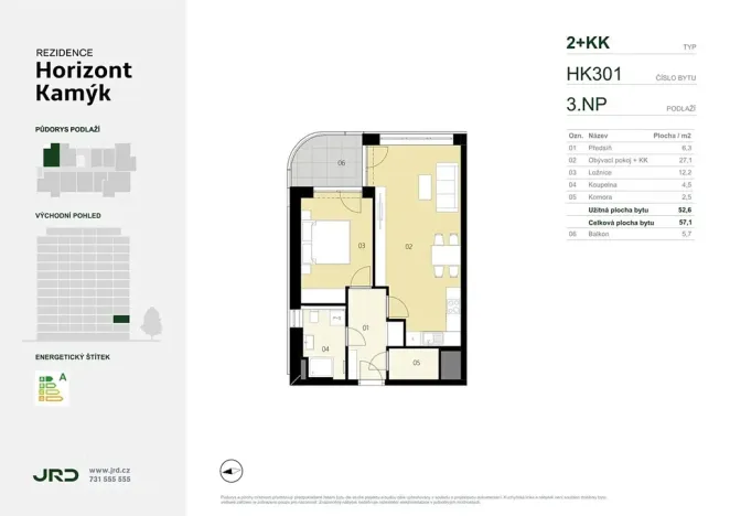 Prodej bytu 2+kk, Praha - Kamýk, Smotlachova, 57 m2