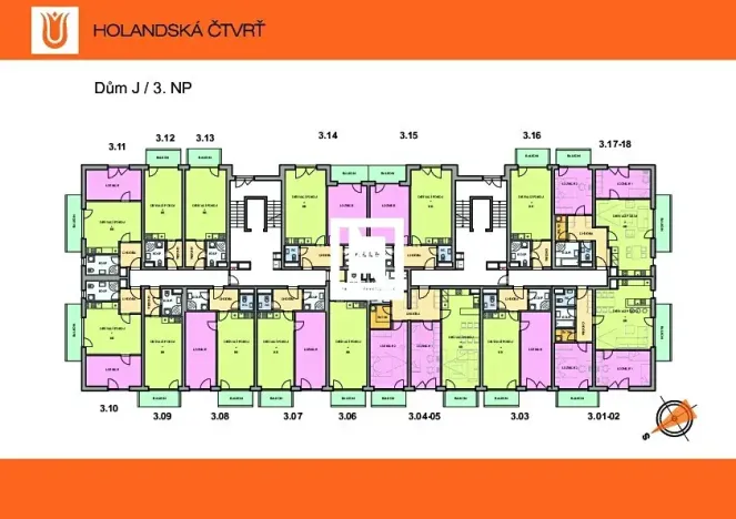 Pronájem bytu 1+kk, Olomouc, Aloise Rašína, 38 m2