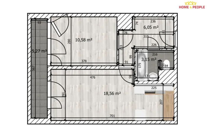 Pronájem bytu 2+kk, Praha - Hostivař, Hornoměcholupská, 40 m2