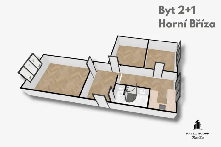 Prodej bytu 2+1, Horní Bříza, Sídlištní, 62 m2