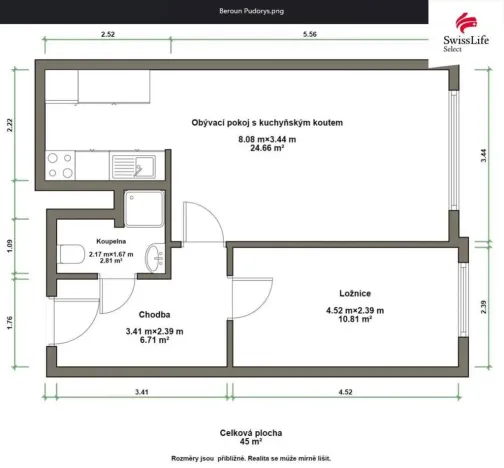 Prodej bytu 2+kk, Beroun, Tyršova, 44 m2