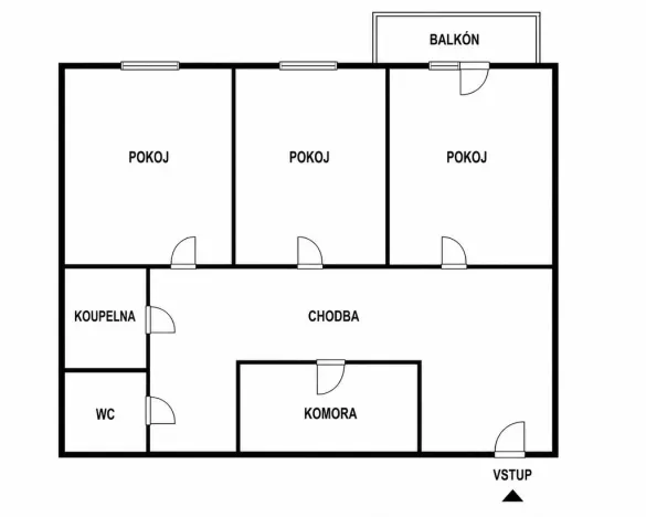 Prodej bytu 2+1, Zlín, U Trojáku, 62 m2