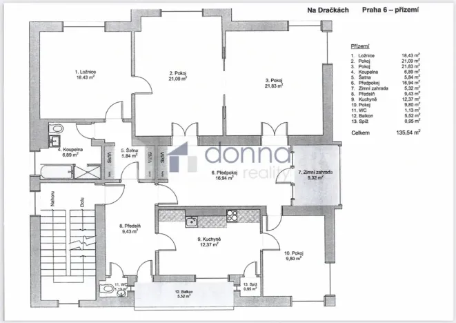 Pronájem bytu 4+kk, Praha, Na dračkách, 135 m2