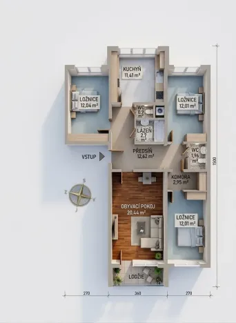 Prodej bytu 4+1, Praha - Modřany, Levského, 95 m2