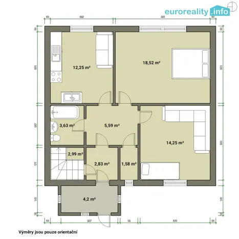Prodej rodinného domu, Vojtanov, Nádražní čtvrť, 70 m2