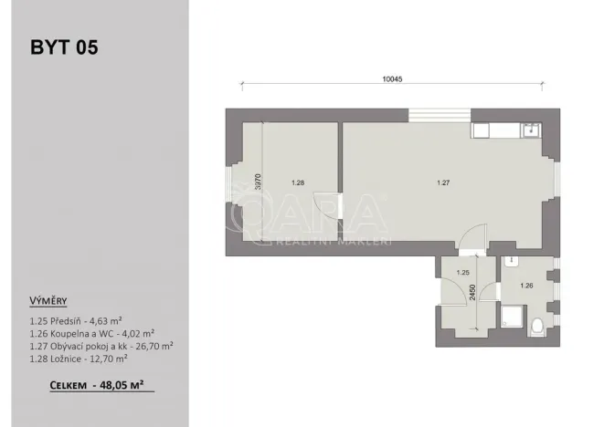 Prodej bytu 1+kk, Velvary, Chržínská, 48 m2