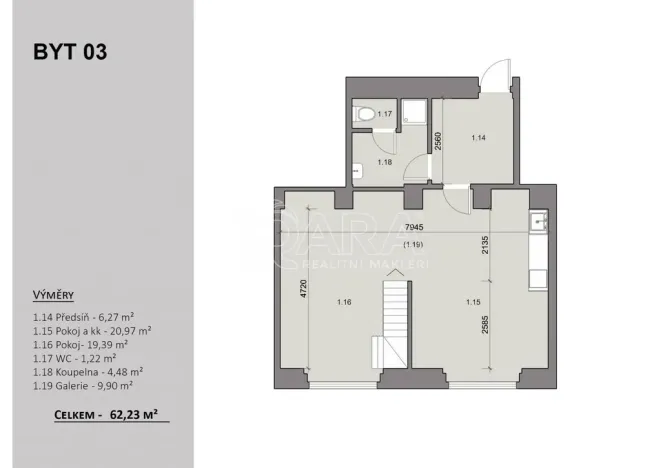 Prodej bytu 2+kk, Velvary, Chržínská, 48 m2