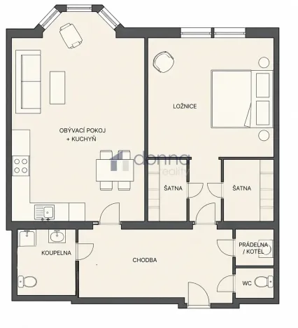 Pronájem bytu 2+kk, Praha, Přemyslovská, 63 m2