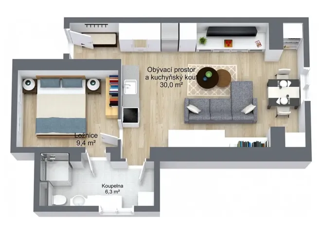 Pronájem bytu 2+kk, Praha - Vinoř, Moravanská, 47 m2