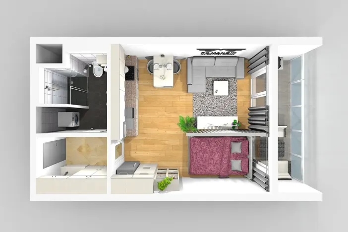 Pronájem bytu 1+kk, Praha - Střížkov, Roudnická, 36 m2