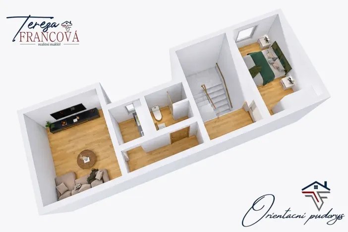 Pronájem bytu 2+1, Prostějov, Sádky, 38 m2