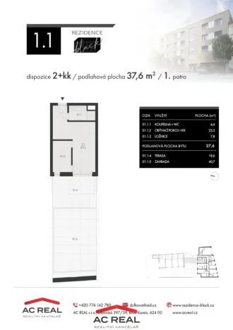 Prodej bytu 2+kk, Brno, Charbulova, 38 m2