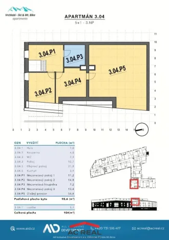 Prodej bytu 4+kk, Vrchlabí - Hořejší Vrchlabí, Horská, 99 m2