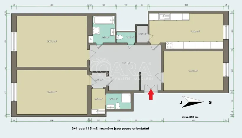 Prodej bytu 3+1, Praha - Vinohrady, Orlická, 112 m2