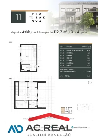 Prodej bytu 4+kk, Brno - Horní Heršpice, Pražákova, 112 m2