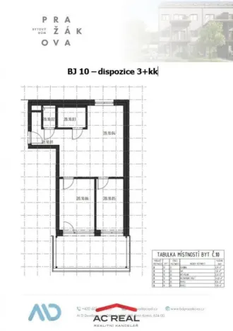 Prodej bytu 3+kk, Brno - Horní Heršpice, Pražákova, 56 m2