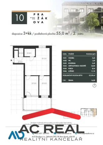 Prodej bytu 3+kk, Brno - Horní Heršpice, Pražákova, 55 m2