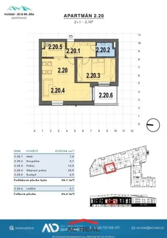 Prodej bytu 2+1, Vrchlabí - Hořejší Vrchlabí, Horská, 59 m2