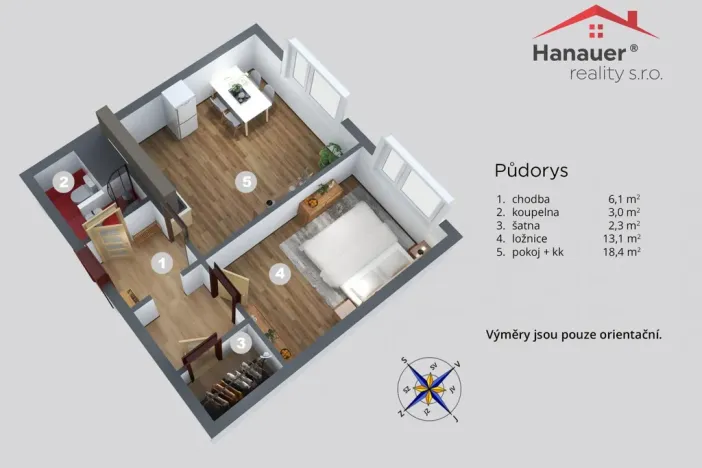 Prodej bytu 2+kk, Děčín - Děčín XXXII-Boletice nad Labem, Čsl. partyzánů, 42 m2