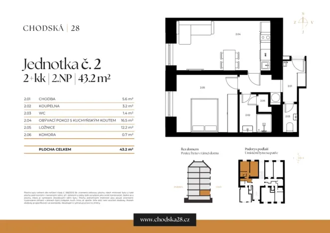 Prodej bytu 2+kk, Praha - Vinohrady, Chodská, 43 m2