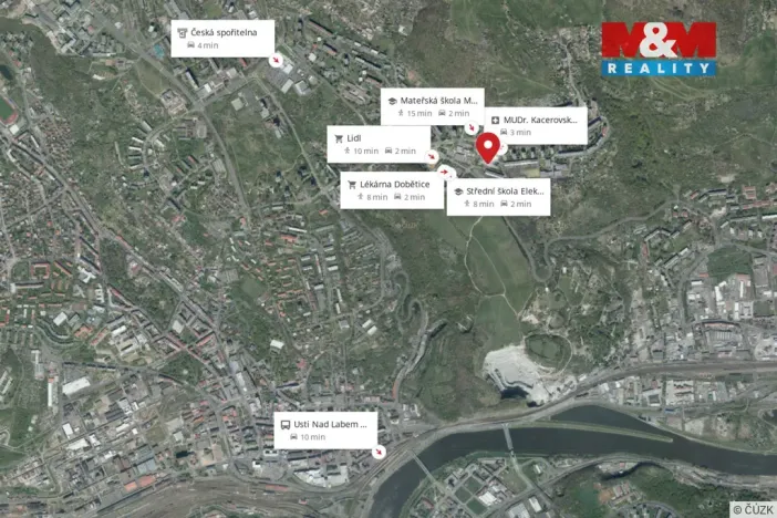 Pronájem bytu 1+1, Ústí nad Labem - Severní Terasa, Kmochova, 33 m2