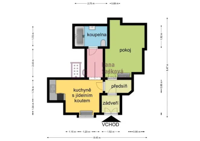 Pronájem bytu 1+1, Jindřichův Hradec - Jindřichův Hradec I, nám. Míru, 40 m2