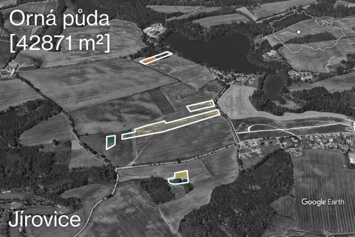 Prodej pole, Bystřice - Jírovice, 42871 m2