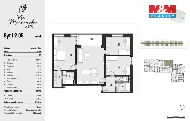 Prodej bytu 4+kk, Brandýs nad Labem-Stará Boleslav, Dřevčická, 109 m2