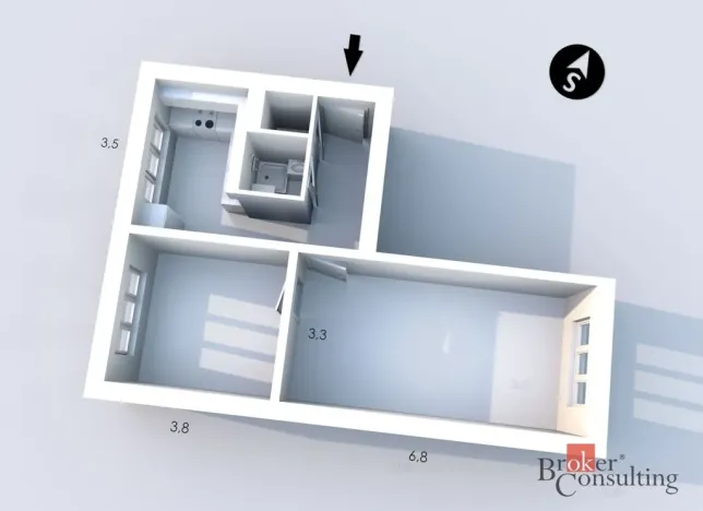Prodej bytu 2+1, Ostrava - Moravská Ostrava, Na Jízdárně, 51 m2
