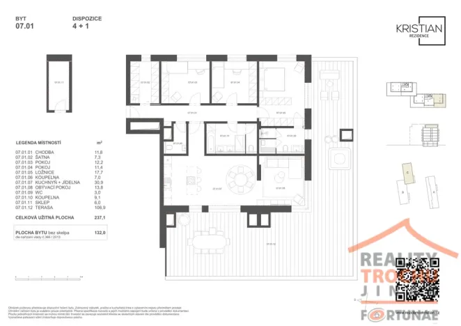 Prodej bytu 4+1, Hradec Králové, Pod Zámečkem, 132 m2