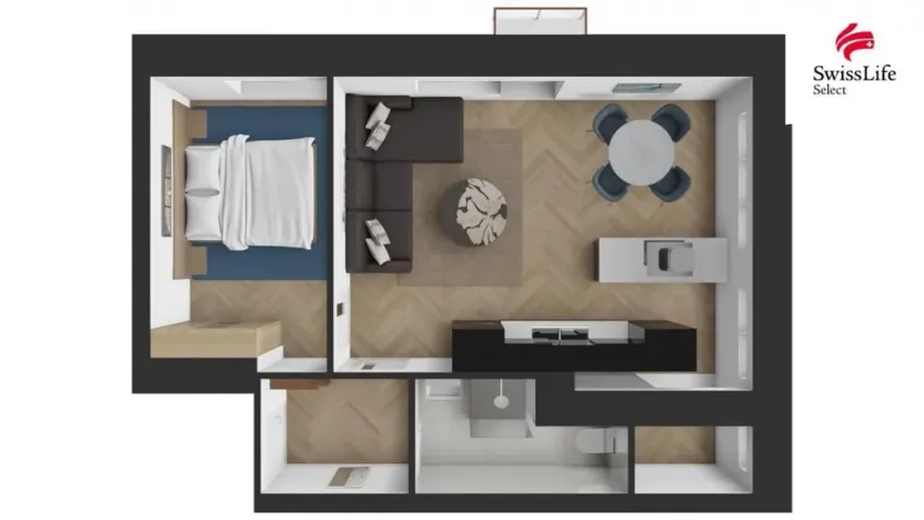 Pronájem bytu 2+kk, Brno, Renneská třída, 44 m2
