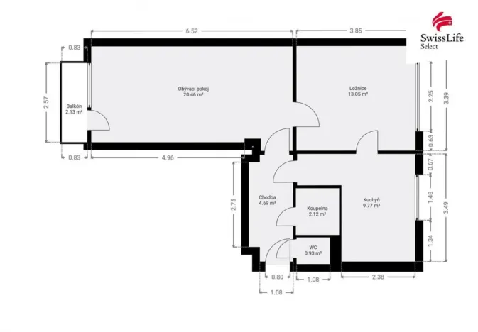Prodej bytu 2+1, Ústí nad Labem, Návětrná, 53 m2