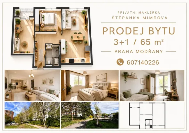 Prodej bytu 3+1, Praha - Modřany, Jordana Jovkova, 65 m2