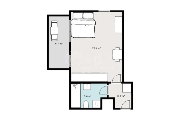 Pronájem bytu 1+kk, Praha - Stodůlky, Svitákova, 30 m2