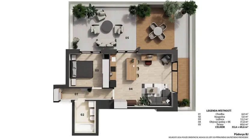 Prodej bytu 2+kk, Brno, Kumpoštova, 55 m2