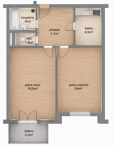 Pronájem bytu 2+kk, Brno - Medlánky, K Babě, 63 m2