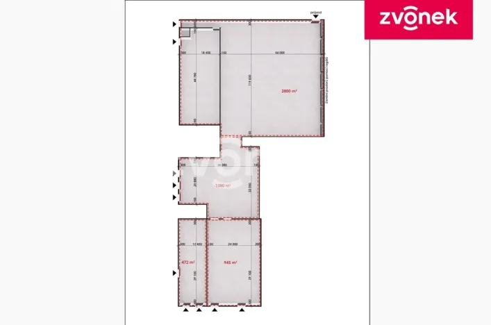 Pronájem skladu, Holešov, Samostatnost, 2800 m2