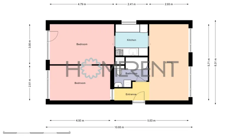 Pronájem bytu 3+1, Praha - Krč, Zálesí, 62 m2